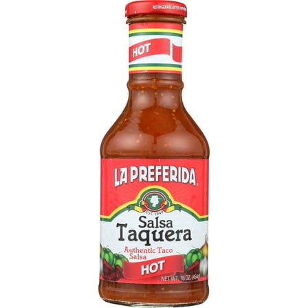 Pack of 12, La Preferida Hot Salsa Taquera, 16.4 oz
