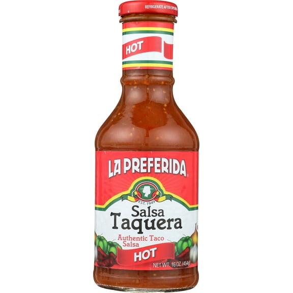 Pack of 12, La Preferida Hot Salsa Taquera, 16.4 oz