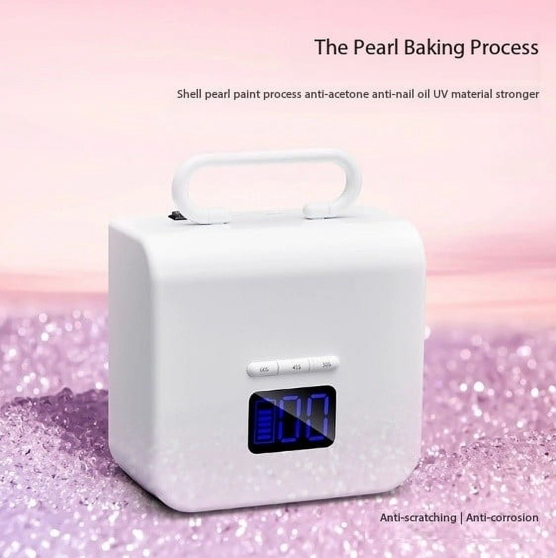 2025 NEW 220W High-Power Rechargeable Nail Lamp - Professional Fast-Drying UV/LED Nail Dryer for Salons（Color: Pink ，Light Color: White Light）