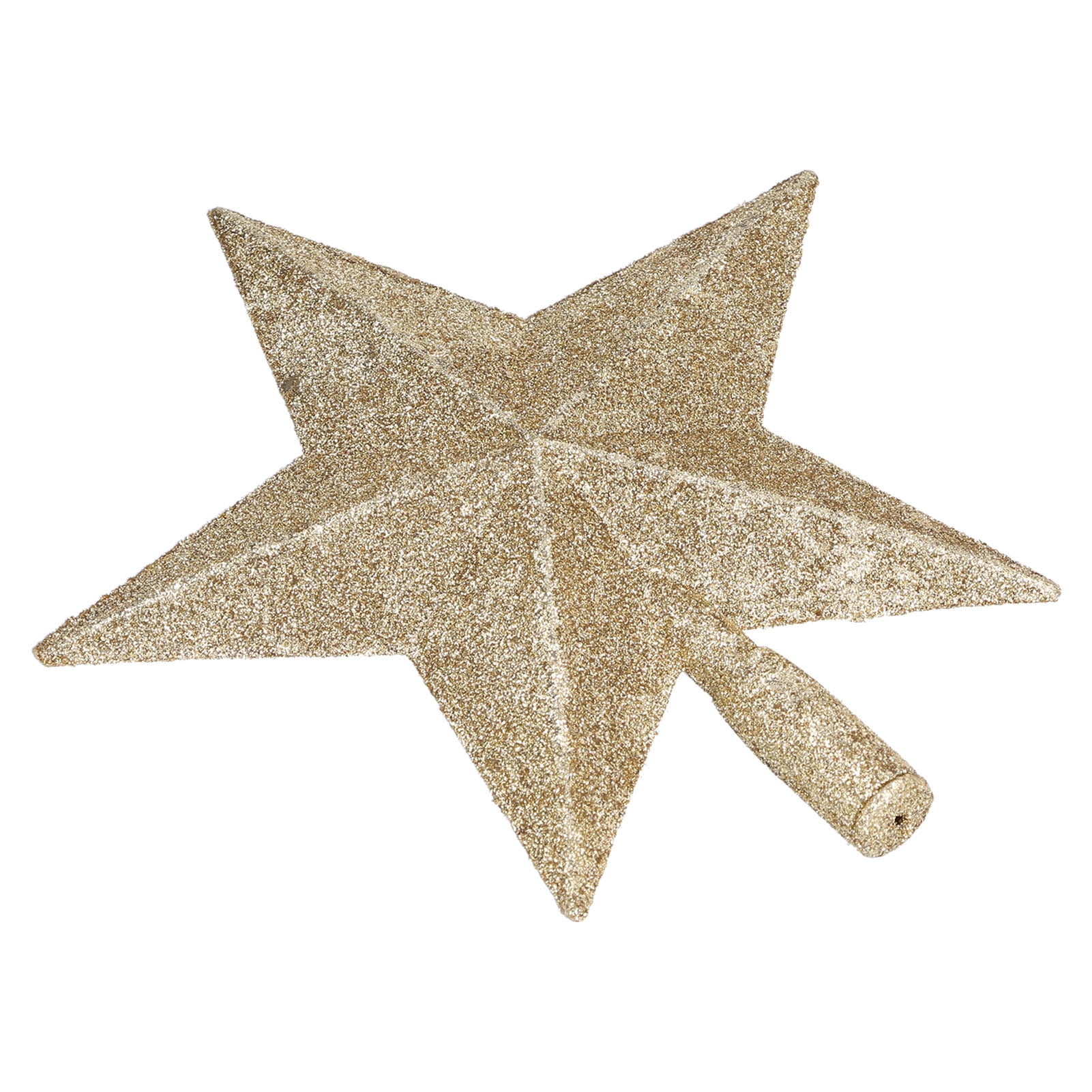 Loewten Christmas Tree Topper,Star Tree Topper Decorated Golden Light Weight Shiny Mini