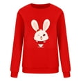 thumbnail image 4 of IROINNID Women's Long Sleeve Pullover Sweatshirt Round Neck Mid-Length Graphic Prints Casual Cute New Year Rabbit Top, Red, 4 of 7