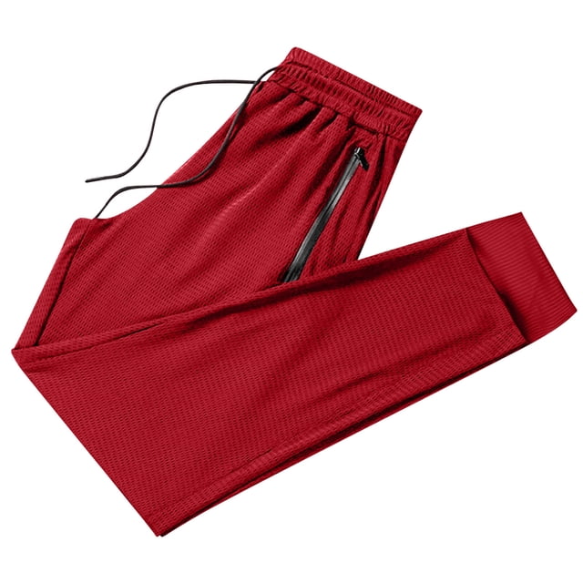 Cropped Pants for Men, Breathable Stretch Fabric with Drawstring Waist and Side Pockets, for Running Jogging Exercise Sports Activities