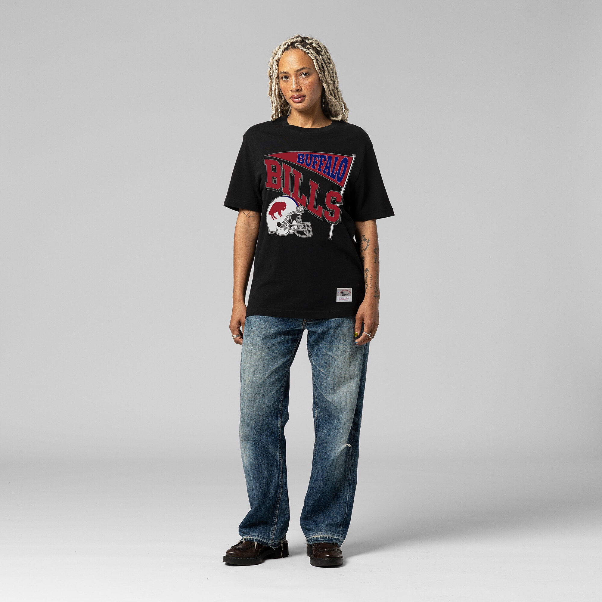Women's Mitchell & Ness Black Buffalo Bills Team Dynamic Boyfriend T-Shirt