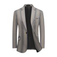 thumbnail image 3 of Cloudstyle Men's Striped Notched Lapel Single-Breasted Blazer, 1-Button Formal Jacket with Back Vent & Functional Pockets, 3 of 10