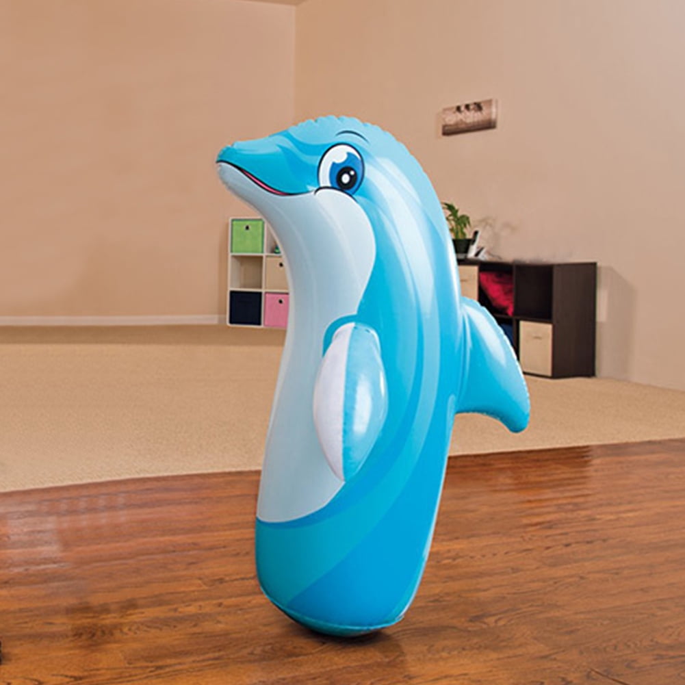 Intex 3d bop bag inflatable hit me / punching bag for kids - dolphin- Multi color