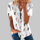 thumbnail image 2 of Blusa informal elegante de manga corta con cremallera y cuello redondo para mujer OAVQHLG3B Store lin121212, 2 of 5