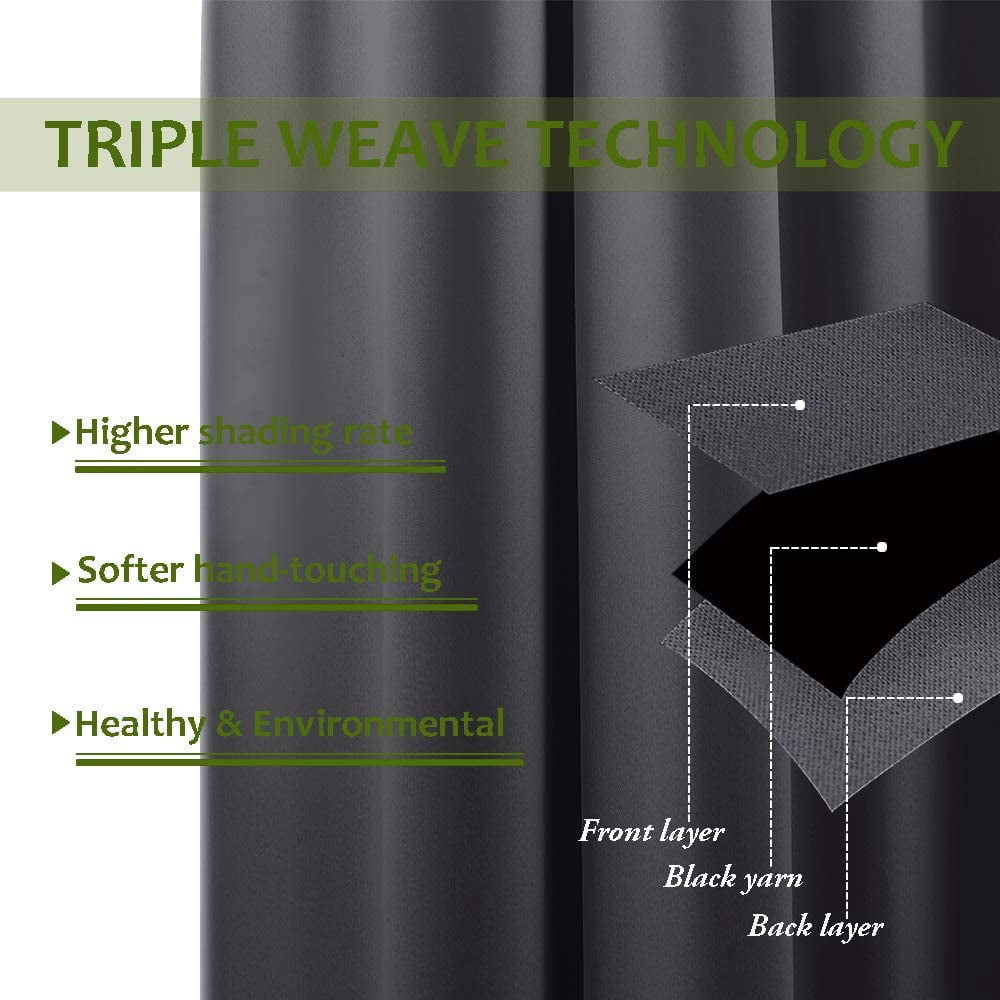 Amay Blackout Double Pinch Pleated Curtains Panel Blood Red Solid, 72 Inch Wide by 120 Inch Long- 1Panel