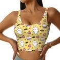 thumbnail image 1 of Fotbe Rabbit Hunger Sujetador Deportivo Largo sin Aros para Mujer con Almohadillas y Soporte Medio, Transpirable y Absorbente, Camiseta Tipo Chaleco o Tank Top-Medium, 1 of 7
