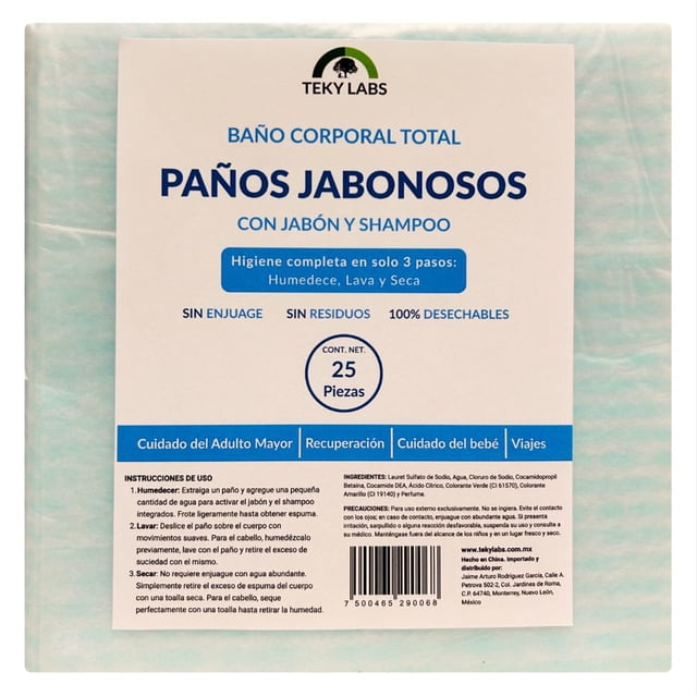 Toallas de Baño en Seco Limpieza Corporal Sin Enjuague 25 Piezas