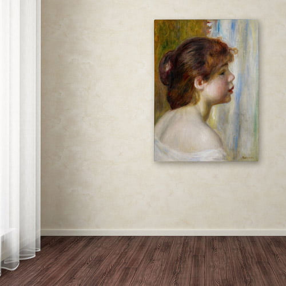 "Head of a Young Woman" Canvas Art by Pierre-Auguste Renoir