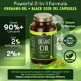 thumbnail image 2 of MAJU's Oregano Oil Capsules, 60 Count - 2-in-1 Blended Softgel, Oil of Oregano with Black Seed Oil, Edible Dietary Supplement for Seasonal Wellness, Immune Support, Minerals, Digestion, 2 of 7