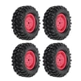 thumbnail image 4 of RC Car Tires, 4PCS Stable Driving Wear Resistant Rubber Remote Control Tire With Screws Nuts For Off Road Vehicles Black,White,Green,Red, 4 of 8