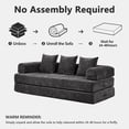 thumbnail image 4 of AOOWOW 82.5” Oversized Double Lounge Chaise,velvet Sofa Bed,Upholstered Boneless Cloud Sofa Deep Seat,No Assembly Required,Black, 4 of 9