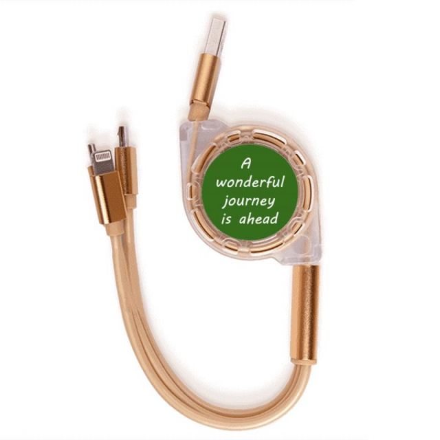 Un wenderful viaje es por delante Cable de carga telescópico múltiples USB tres en uno
