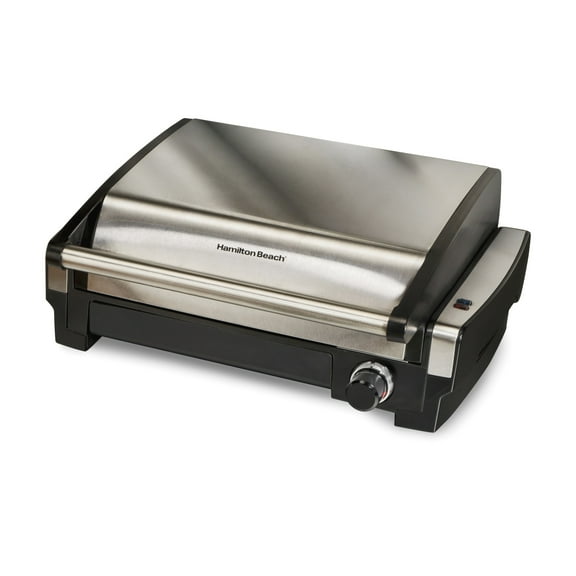 Hamilton Beach Electric Indoor Grill, Smokeless Grill with Temperature Control, Stainless Steel