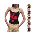 thumbnail image 4 of Yunliwuli Women Crop Camisole Casual Summer Floral Print Spaghetti Strap Tank Tops Sleeveless T-Shirt for Club Streetwear, 4 of 10
