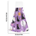 thumbnail image 6 of Yayeee Kitchen Hanging Hand Towels Set of 2 with Loop Bathroom Absorbent Tie Towel, Purple Halloween Pattern, 6 of 7