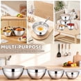 thumbnail image 4 of Walchoice Mixing Bowls with Lid Set of 4, Stainless Steel Nesting Metal Bowls for Kitchen Storage, Ideal for Preparing Cooking Serving Freezing, Size 0.7 & 1.2 & 2 & 2.5 QT - Khaki, 4 of 7