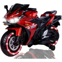 Zogymoz Kid Motorcycle,12V Kids Electric Motorcycle with Hand Throttle,Ride On Motorbike Max Load 88LB (Red)