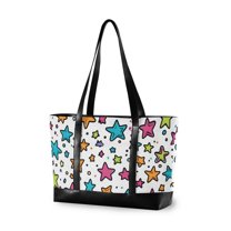 FORMRS Laptop Tote Bag for Women with 15.6" Computer Compartments Handbag, White Stars
