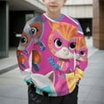 thumbnail image 2 of Super Kitties Kids' Sweater Cozy Thick Pullover Crewneck Jumper Long Sleeve Soft Warm Outfit 3XS, 2 of 7
