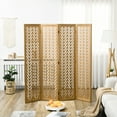 thumbnail image 2 of HOMCOM 4 Panel Room Divider, 5.6ft Tall Folding Privacy Screen, Light Brown, 2 of 10