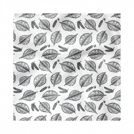Leaves Napkins Set of 4, Detailed Sketch of Birch Leaves and Berries on Plain Backdrop Pattern, Silky Satin Fabric for Brunch Dinner Buffet Party, by Ambesonne