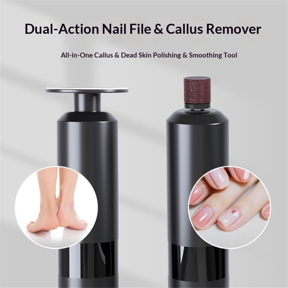 Electric Callus Remover for Feet, Electric Foot File Nail Grinder 2 in 1,Rechargeable Professional Foot Sander Pedicure Tool for Feet Dry Dead Skin with Sandpaper Disk, 6 Speed Adjustable (Black)