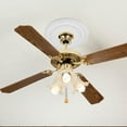 thumbnail image 3 of MYG for Round Ceiling Medallion 12 Inch Decorative PU Cover Plate for Fan Light Fixtures Split Molded Elegant Charming Background Dent-Resistant Waterproof Easy Install White, 3 of 10