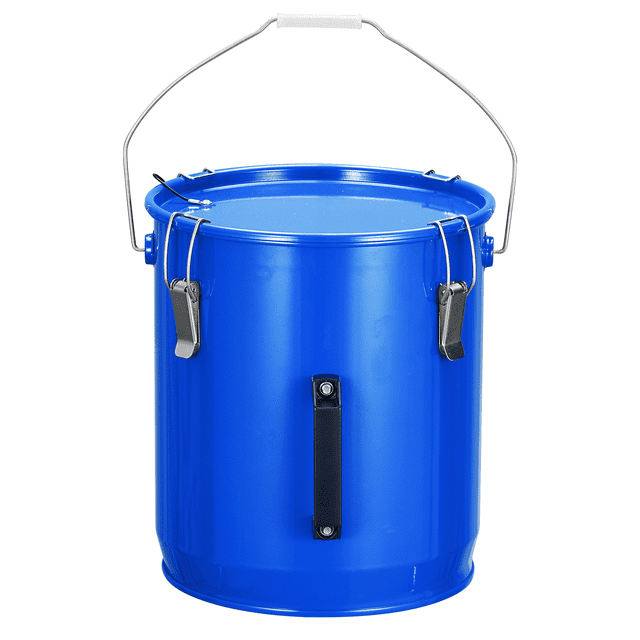 Fryer Grease Bucket 6 Gal, Oil Disposal Caddy, Steel Fryer Oil Transport Container with Rust-proof Coating, Grease Can with Lid & Lock Clips & Filter Bag
