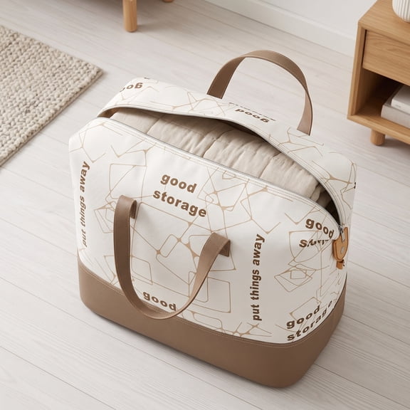Quilt Storage Bag 85L Oxford Cloth with Zipper and Handles for Comforters, Blankets, Clothing, Moving, Travel