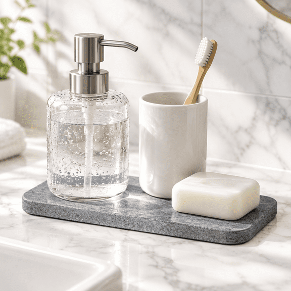 Sink Water Absorbing Stone Tray, Quick Drying Diatomite Drying Pad, Odor Absorbing, Easy Clean, Diatom Mud Material, Kitchen Bathroom Countertop Use, Grey
