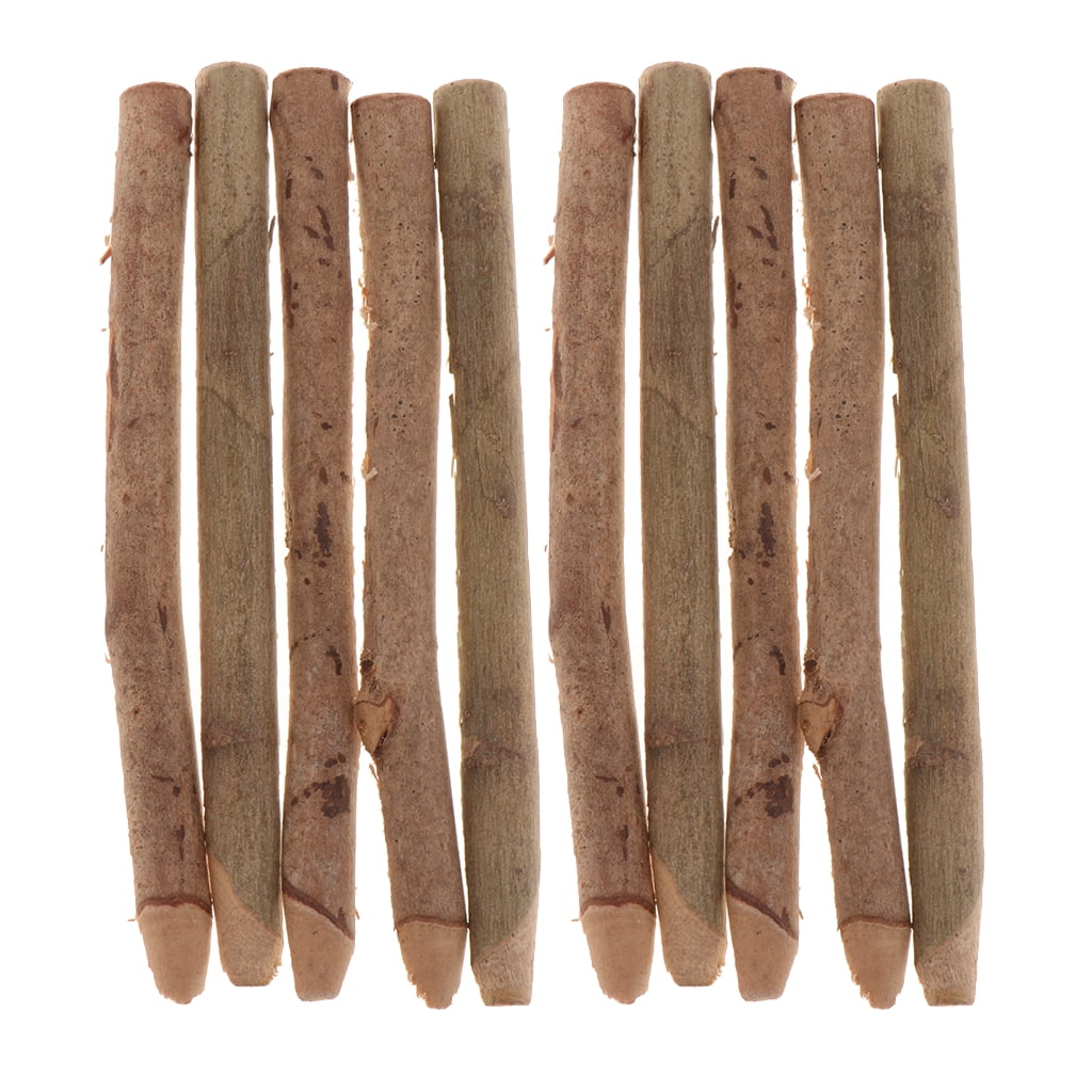 10Pcs Blank Unfinished Wood Round Wooden Stick Woodcraft Craft Dowel Rod DIY