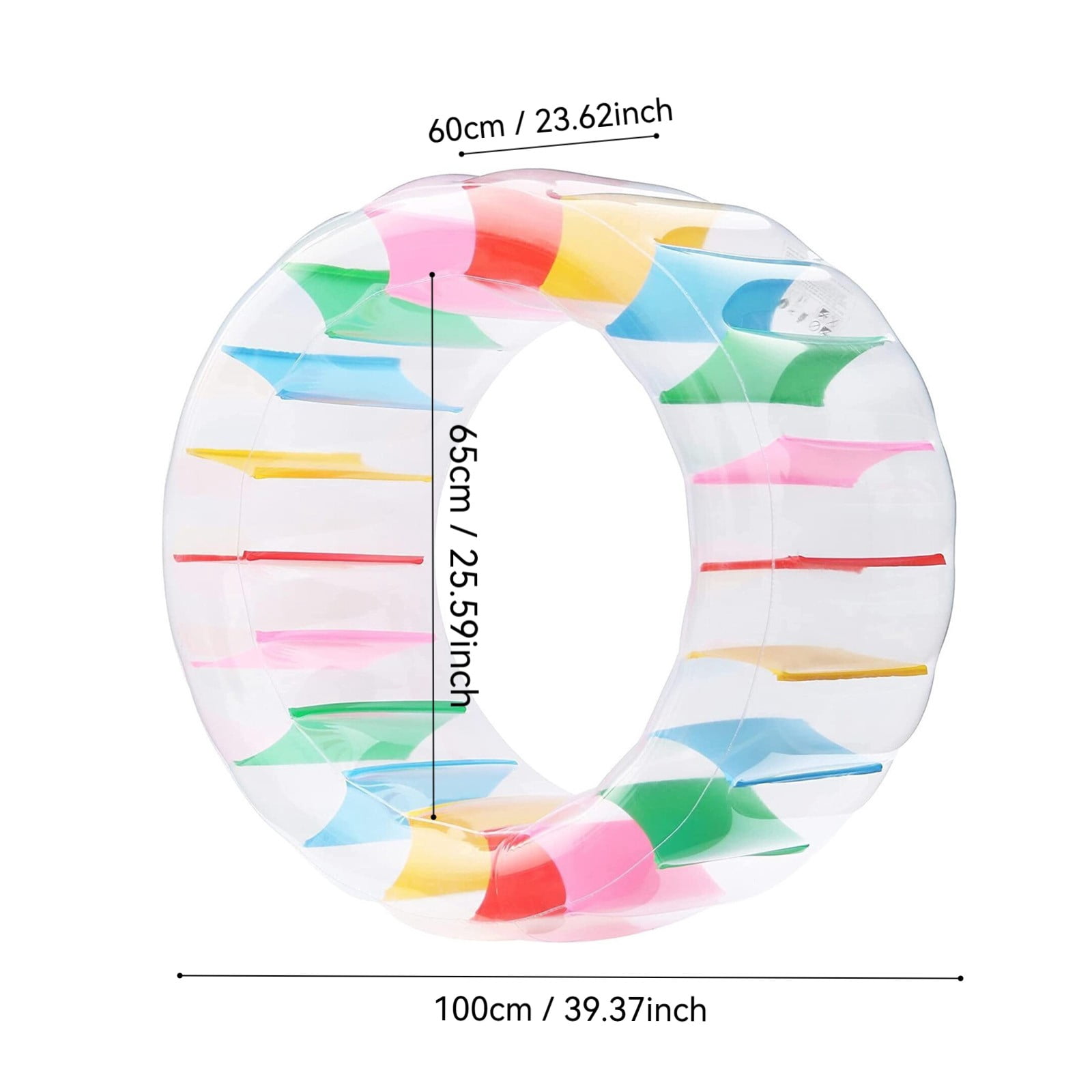 PVC Inflatable Water Roller for Swimming Pool, Portable Colorful Inflatable Water Wheel Float Toy, Fun Water Play Toy for Kids Adults Pool Party Backyard Summer Fun