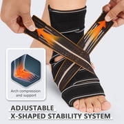 Plus Size Foot Compression Wrap with Elastic Straps for Swollen Feet & Ankles, Ankle Brace for Sprains, Lymphedema, Edema, Diabetic Care & Circulation Relief for Women and Men - XL/2XL/3XL