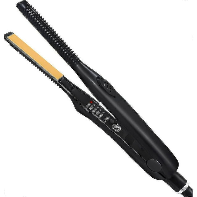 Pencil Flat Iron For Short Hair Mini Hair Straightener Titanium Ceramic Beard Hair Small Flat Curling Iron Travel Portable For Men And Women-ZZY