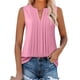 thumbnail image 2 of Conjuntos de trabajo para mujer,Blusa sin mangas con cuello en V para mujer, camiseta informal de verano, poliéster, color liso, estilo jersey, para usar en casa, sopatenor, 2 of 9