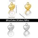 thumbnail image 2 of 16 tuercas de silicona de 2 colores con accesorios de latón, diseño de corazón con palabra "amor", para pendientes, en platino y dorado., 2 of 5