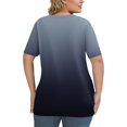 thumbnail image 6 of TQWQT Women's Plus Size Tops Sexy Summer V Neck Criss Cross Shirts Gradient Graphic Tees Short Sleeve Tunics Shirts Loose Fit Casual Womens Clothing L, 6 of 6