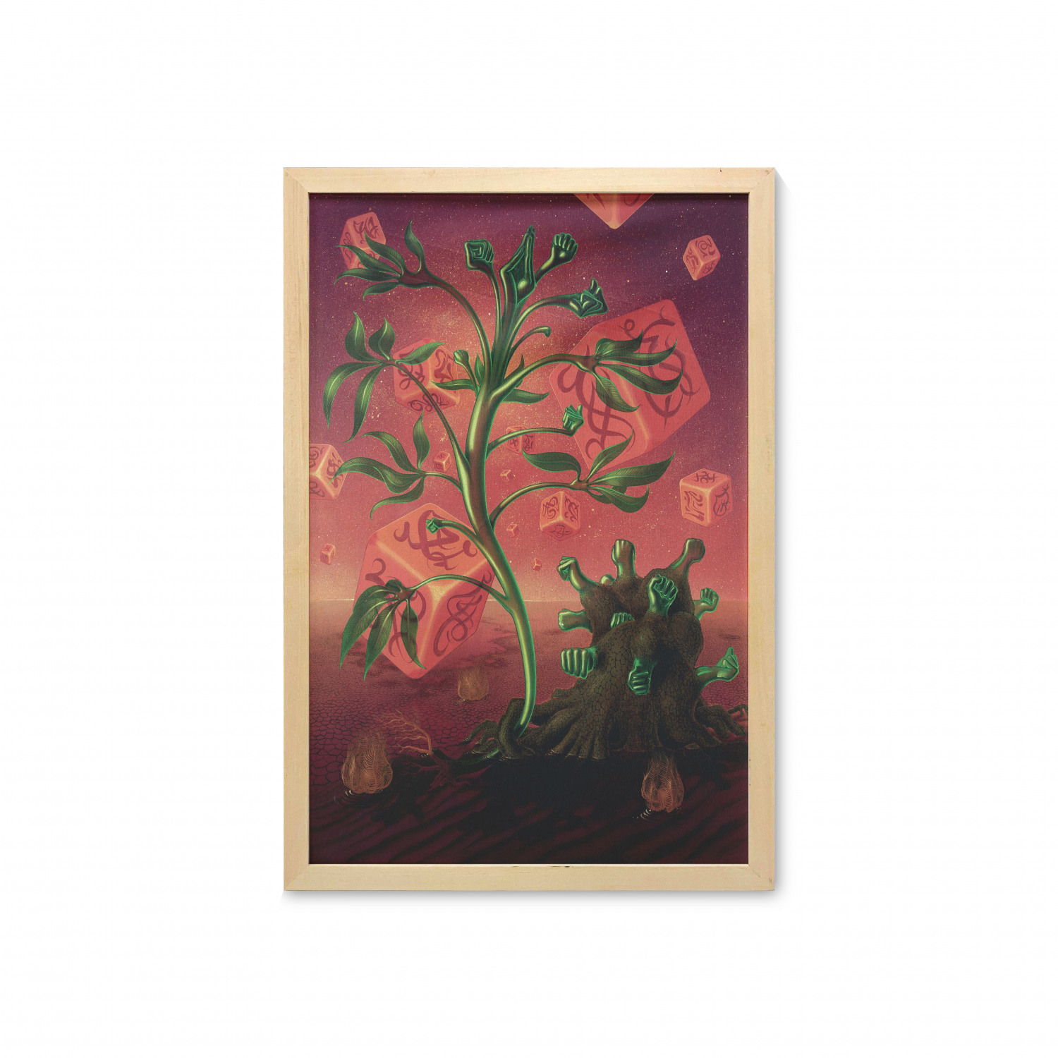 Psychedelic Wall Art with Frame, Trippy Surreal Picture with Fantasy ...