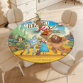 thumbnail image 4 of El mago de Oz-theme Fitted Round Tablecloths Elastic Edged Table Covers Waterproof Table Cloth for Kitchen Holiday Party Tables Decor 150cm, 4 of 6