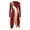 Burgundy, variant on Doomiva Women Praise Dance Dress Long Sleeve Asymmetrical Hem Lyrical Liturgical Dancewear Burgundy XXL