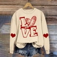 thumbnail image 2 of RKSTN Chandail de la Saint-Valentin pour Femmes avec Cœur Imprimé, Chandail Uni à Col Rond, Manches Longues, Coupe Ample, 2 of 6