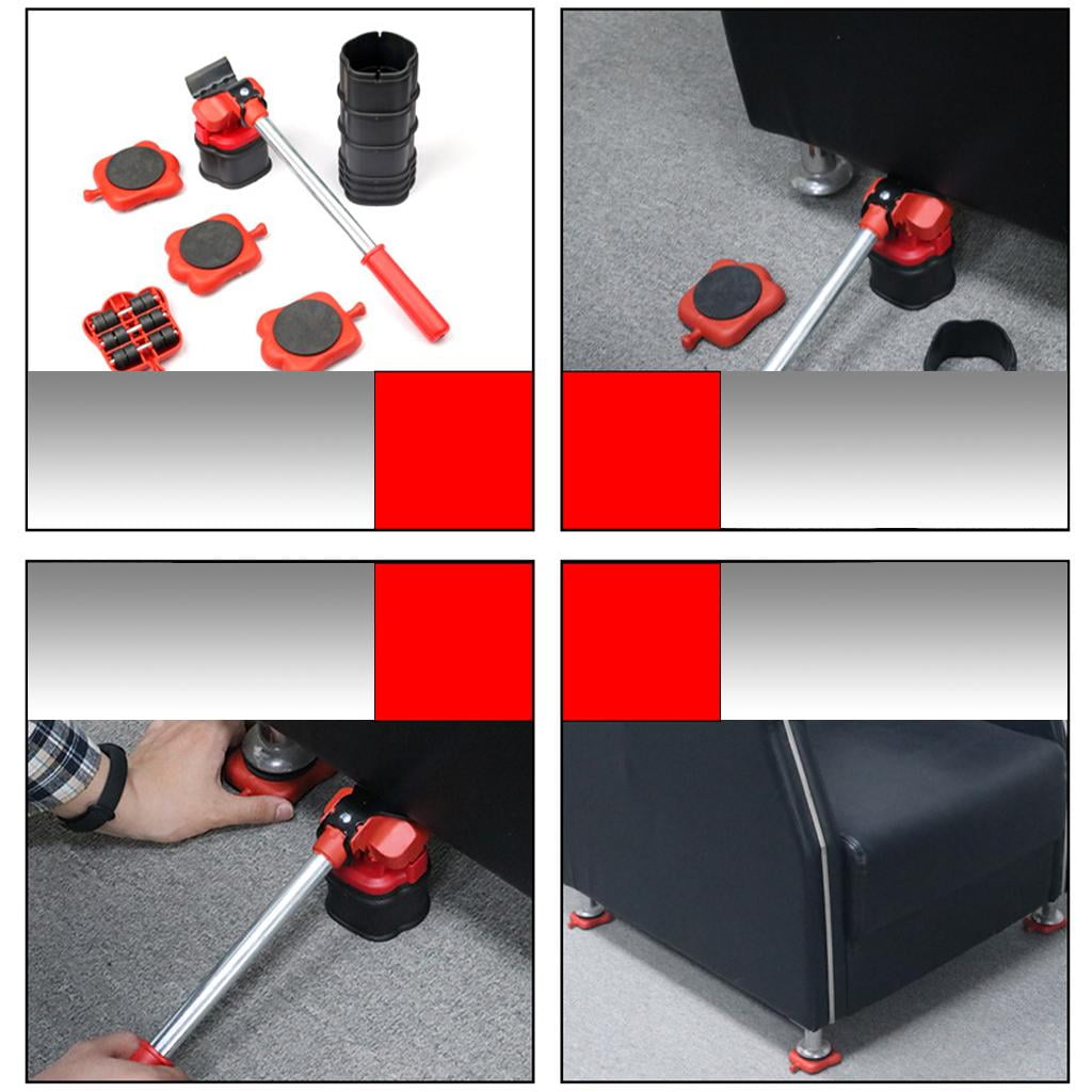 Fzaqwen Furniture Mover Tool Set Heavy Stuffs Transport Lifter Wheeled Mover Roller with 13Pcs
