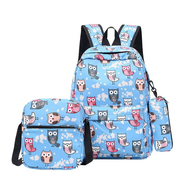 VONKY Nylon Unisex School Bag Comfortable And Durable Backpack For Fashionable Students Fashionable Owl 1Set