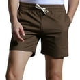 thumbnail image 2 of BSDJILFG Mens Cotton Shorts Summer Solid Inseam Pajama Shorts High Rise Casual Loose Shorts Elastic Waist with Multi-Pockets Training Gym Hiking Outdoors Shorts Loungewear Clearance L-2XL, 2 of 5