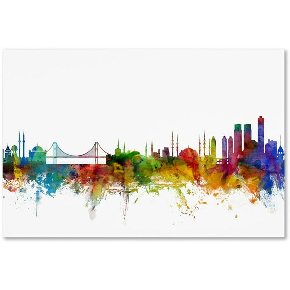Trademark Fine Art "Istanbul Turkey Skyline" Canvas Art by Michael Tompsett