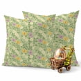 thumbnail image 3 of Easter Decorative Throw Pillow Covers 16x16 Inch Set of 2 Spring Floral Home Decor Pillow Cases for Couch, Flower Butterfly Green Leaves Cushion Case for Living Room Bedroom Bed Car Chair, 3 of 9