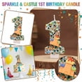 thumbnail image 3 of Castle Number Candle, Fantasy Cake Topper, Colorful Confetti Number 1 Birthday Candle With Castle Figurine, Cake Topper for 1th Birthday Party Decorations, Confetti Castle Number 1, 3 of 6