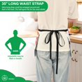 thumbnail image 3 of Yayeee Waist Apron with Pockets for Cooking Waterproof Half Server Aprons, White Grapefruit Slices, 3 of 7